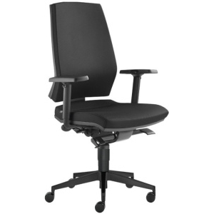 Kancelárska stolička STREAM 280-SYS, posuv sedadla, čierna skladová