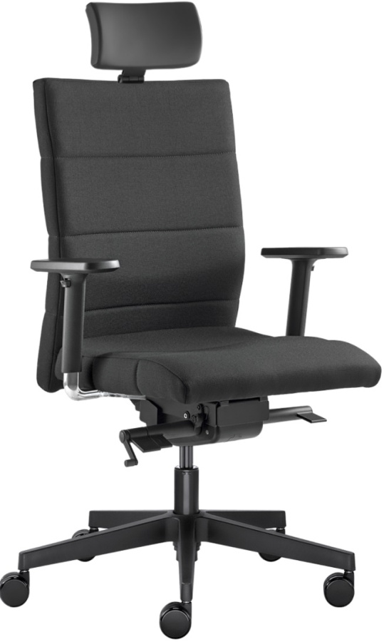 Kancelářská židle LASER 695-SYS, s podhlavníkem, černá, skladová