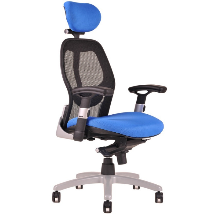 kancelářská židle SATURN NET modrá, vzorový kus OSTRAVA