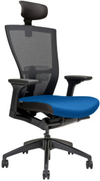 kancelářská MERENS s podhlavníkem, modrá, vzorový kus Rožnov