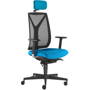 Kancelárska stolička LEAF 503-SYS s podhlavníkom, modro-čierna