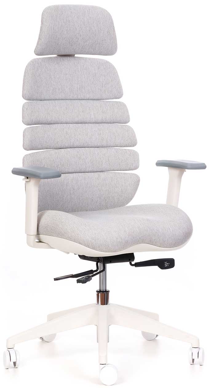Levně MERCURY Kancelářská židle SPINE s PDH bílý plast světle šedá LS2-38