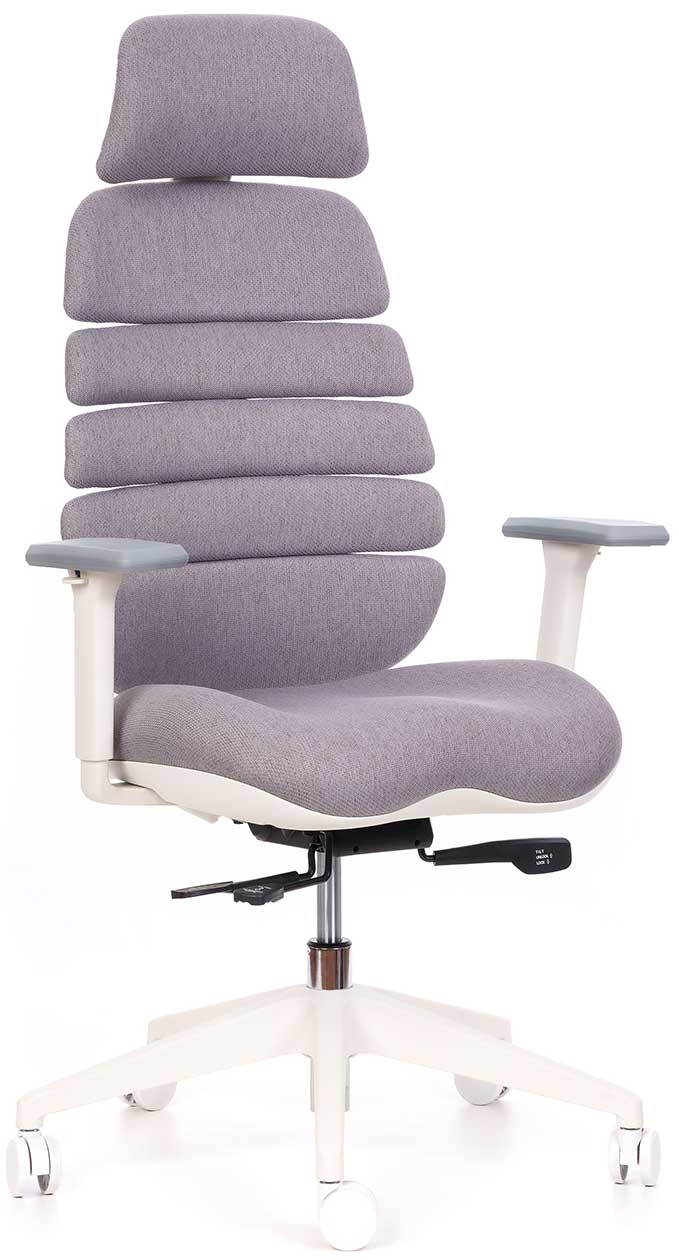 Levně MERCURY Kancelářská židle SPINE s PDH bílý plast šedá LS2-39