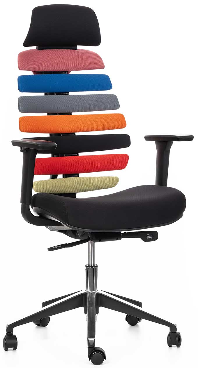 Levně MERCURY Kancelářská židle FISH BONES PDH barevná, 3D područky