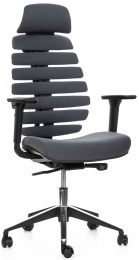 kancelářská židle FISH BONES PDH černý plast, tmavě šedá 26-60-5, 3D područky gallery main image
