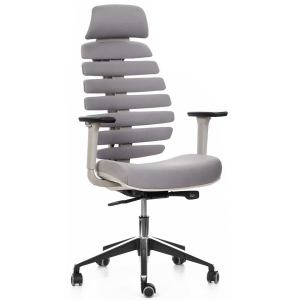 kancelárska stolička FISH BONES PDH, šedý plast, 26-64, 3D podrúčky