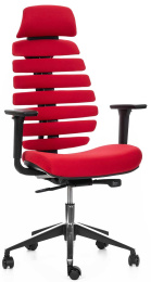 kancelářská židle FISH BONES PDH černý plast, 26-68 červená, 3D područky gallery main image