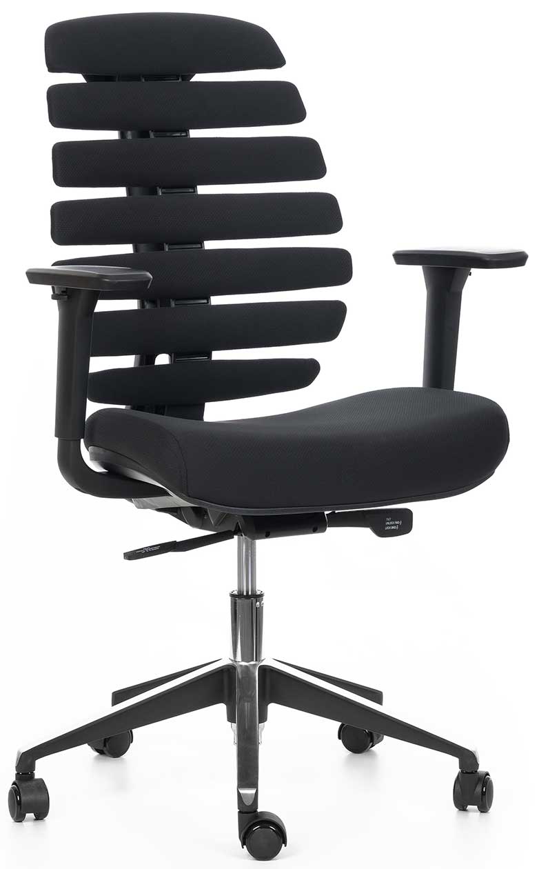 Levně MERCURY kancelářská židle FISH BONES černý plast, 26-60 černá, 3D područky