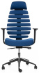 kancelářská židle FISH BONES PDH černý plast, 26-67 modrá, 3D područky