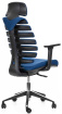 kancelářská židle FISH BONES PDH černý plast, 26-67 modrá, 3D područky