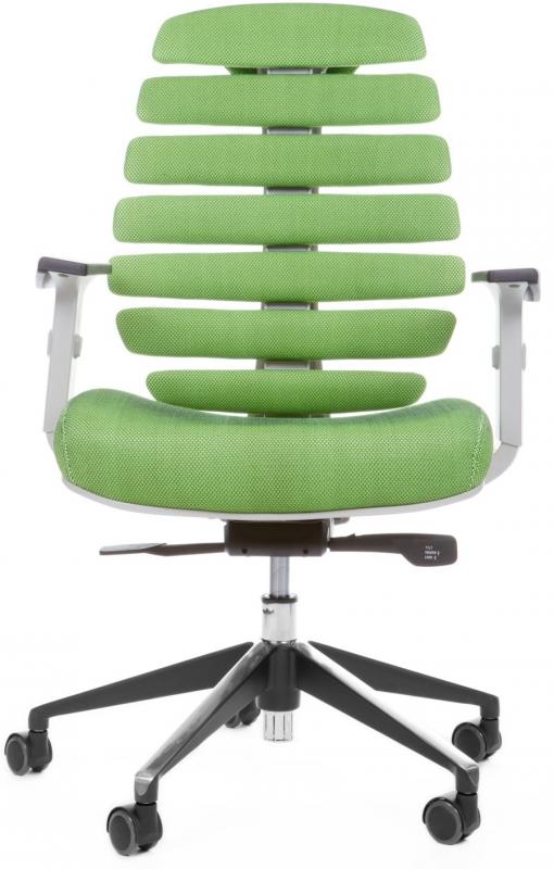 židle FISH BONES šedý plast, zelená látka SH06, vzorkový kus Rožnov gallery main image