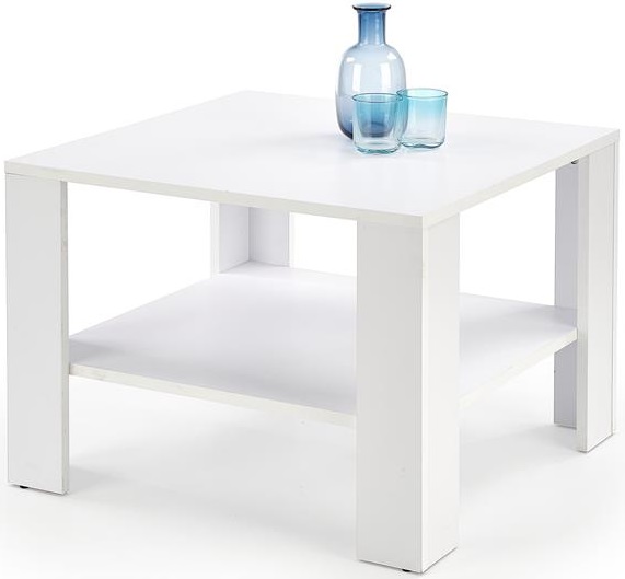 Dřevěný konferenční stolek Kwadro kwadrat bílý
