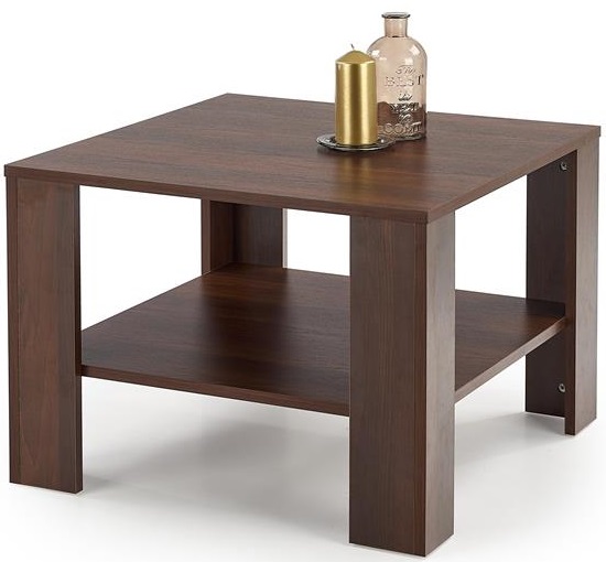 Levně HALMAR Dřevěný konferenční stolek Kwadro kwadrat tmavý ořech