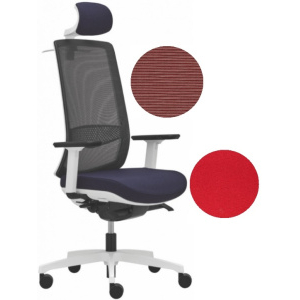 Kancelárska stolička VICTORY VI 1401, biely plast, červená, vzorkový kus Ostrava