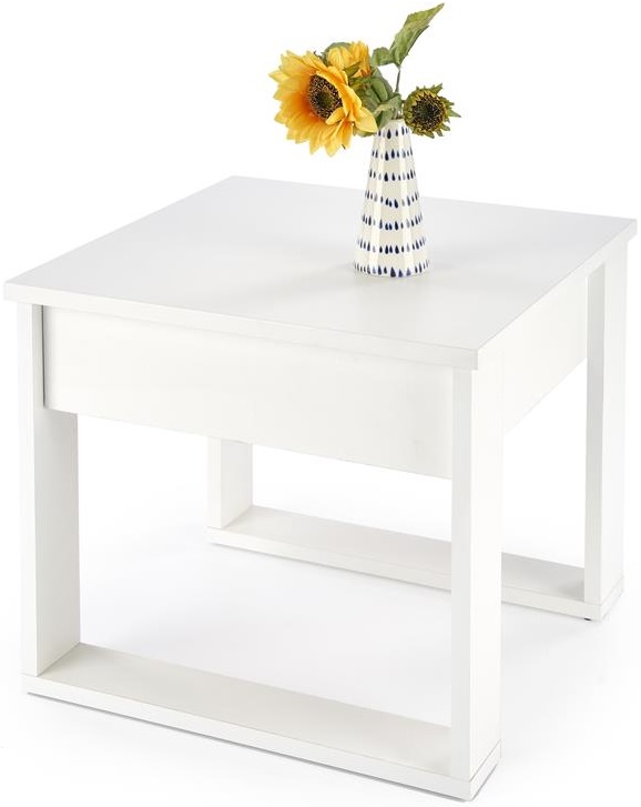 Levně HALMAR Dřevěný konferenční stolek NEA KWADRAT bílý