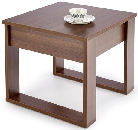 Levně HALMAR Dřevěný konferenční stolek NEA KWADRAT tmavý ořech