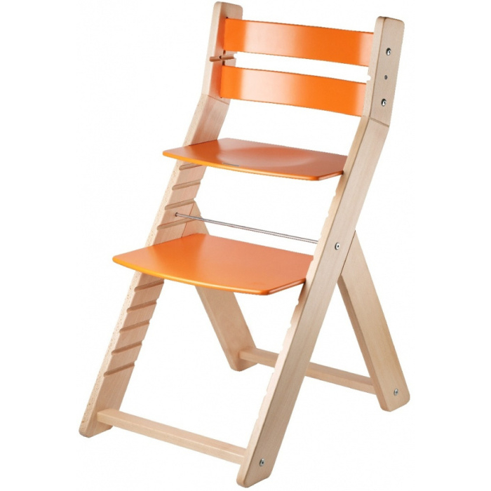 Rostoucí židle SANDY natur/ oranžová, vzorkový kus Ostrava