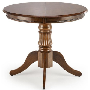 Jedálenský rozkladací stôl WILLIAM rustikálny, tmavý orech 90-124x90 cm