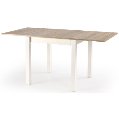 Jedálenský rozkladací stôl GRACJAN dub sonoma / bílý 80-160x80 cm