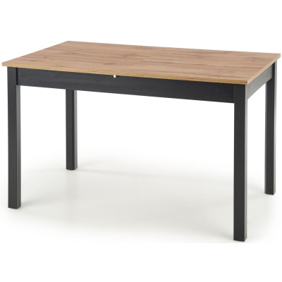 Jedálenský rozkladací stôl ALBON dub wotan/čierna 124-168x74 cm