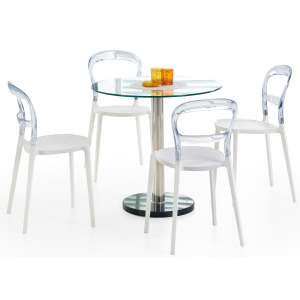 Jedálenský okrúhly stôl CYRYL sklenený 80 cm