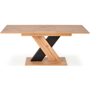 Jedálenský rozkladací stôl XARELTO dub wotan / černý 130-175x85 cm
