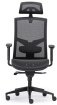 kancelářská židle GAME ŠÉF celosíťovaný s 3D podhlavníkem a područkami, BLACK 27