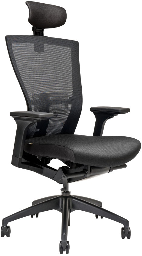 kancelářská židle MERENS BLACK s podhlavníkem černá