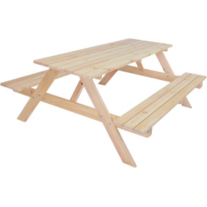 Zahradní dřevěný set PIKNIK se sklopnými lavičkami - 180 cm - přírodní