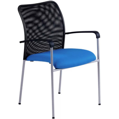 Konferenčná stolička TRITON NET, čierná/modrá vzorkový kus v BRATISLAVE