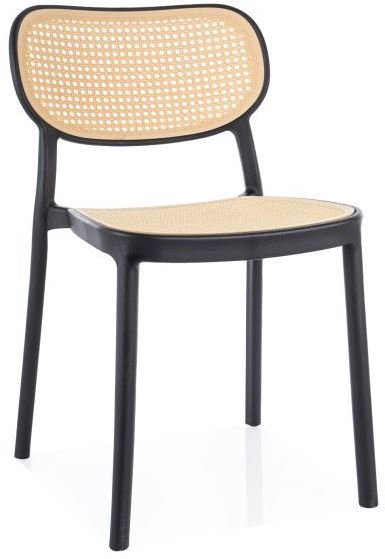 Levně SIGNAL Jídelní židle BALI černá / efekt ratanu