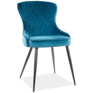 Jedálenská stolička LOTUS VELVET modrá