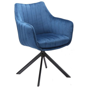 Jedálenská stolička AZALIA VELVET modrá