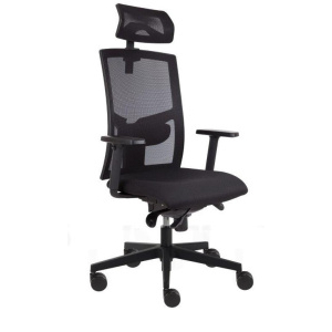 kancelárska stolička GAME ŠÉF, T-synchro, sedák čierna koženka