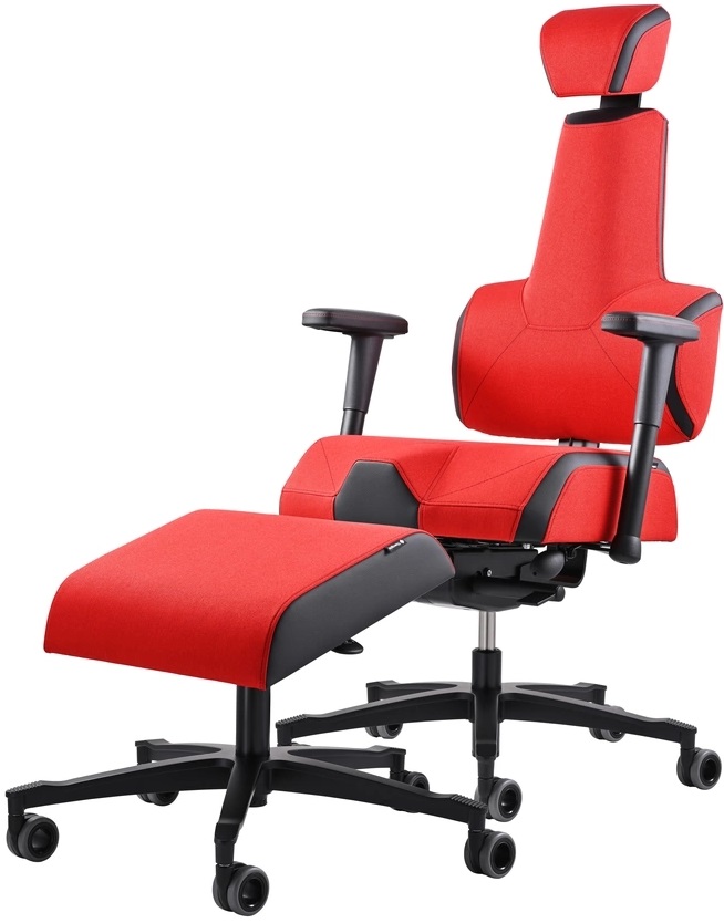 Levně THERAPIA AKČNÍ SET Herní židle E+Gamer Red&Black HX56/KX99 s podnožkou