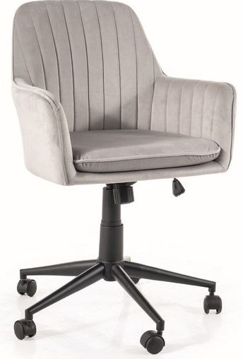 Kancelářská židle Q-886 VELVET světle šedá