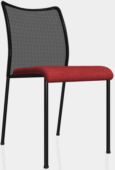 Konferenční židle TRINITY bez područek , černá kostra, sedák Suedine červená